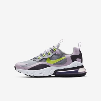 Nike Air Max 270 React - Nagyobb Gyerek Utcai Cipő - Szürke/Citrom